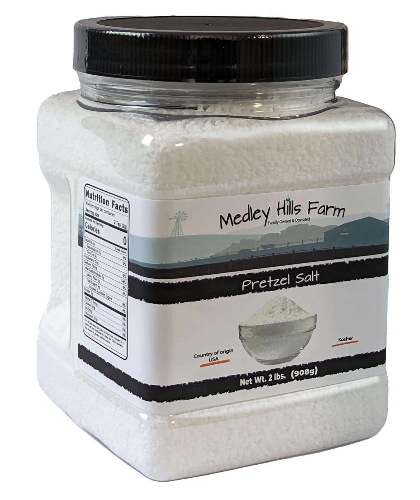 Pretzel Salt by Medley hills farm 2 lbs. in Reusable 32 Ounce (Pack of 1)