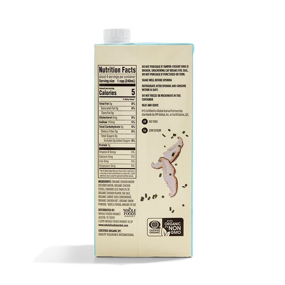 365 by Whole Foods Market, Organic Low Sodium Chicken Broth, 32 Fl Oz