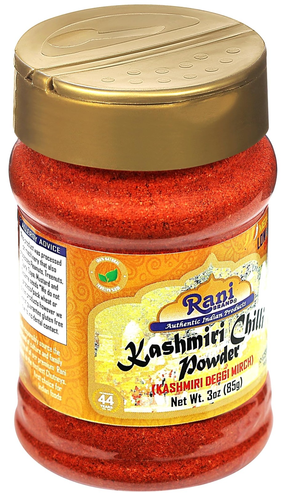 Rani Kashmiri Chilli Powder (Deggi Mirch, Low Heat) 0.19 Pound (Pack of 1)