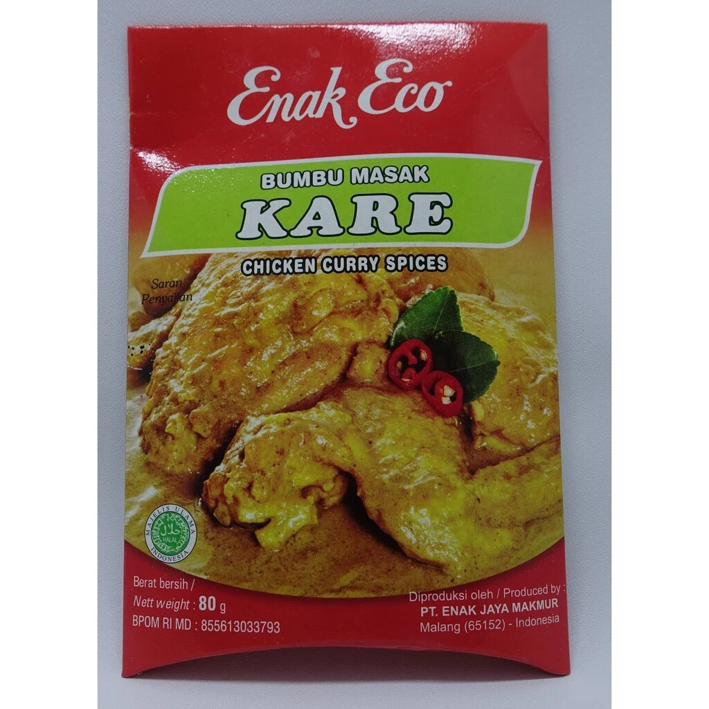Enak Eco, Indonesian Seasoning, Bumbu Masak, Kare, 80g (Pack of 1)