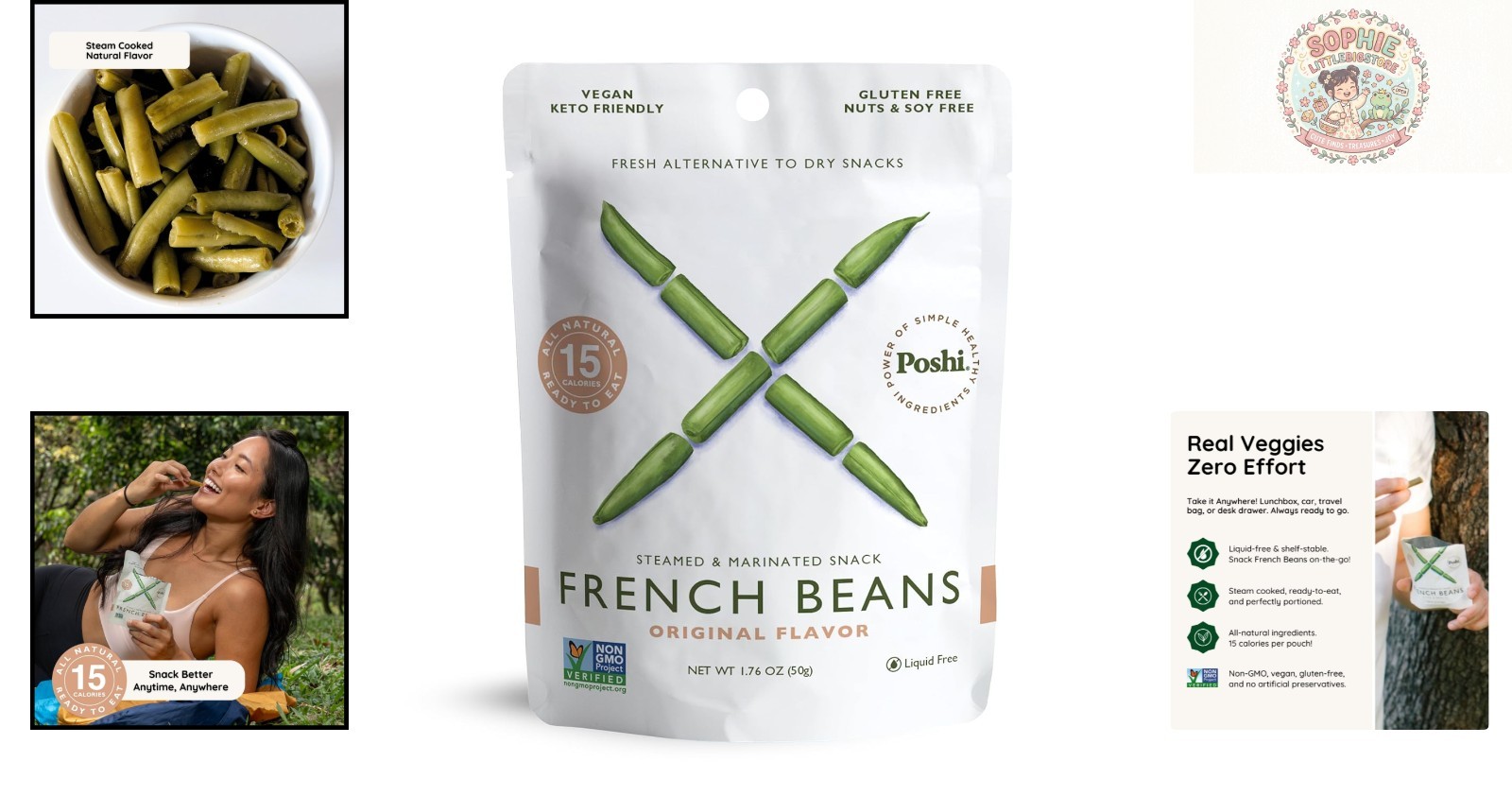 Low Calorie Marinated French Green Beans | 10 Pack, All Natural Gourmet Snack