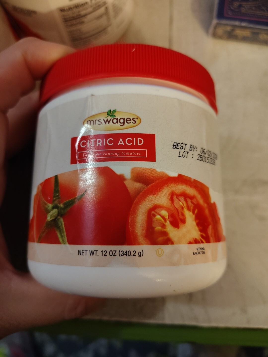 Mrs. Wages Citric Acid for Home Canning, 12-oz Jar, Exp 6/2028