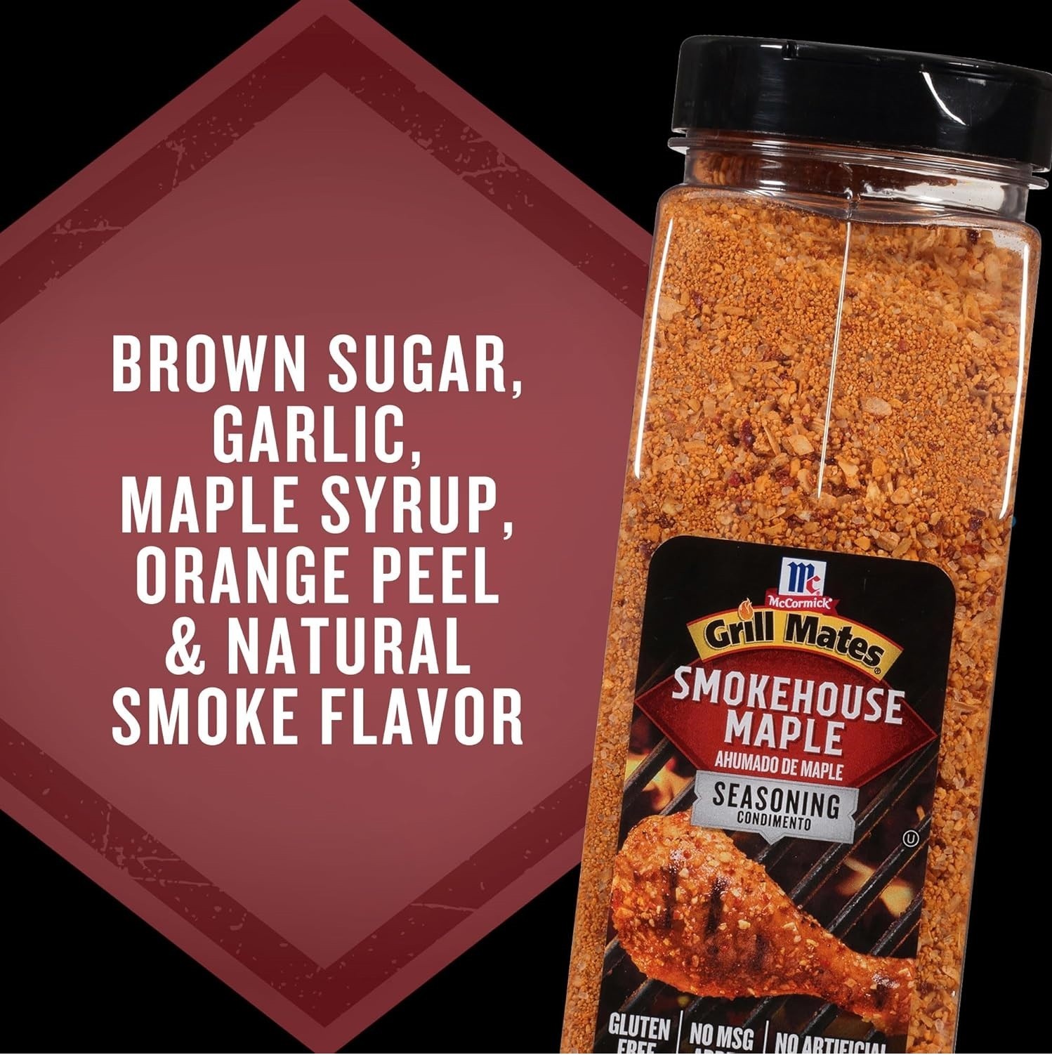 McCormick Grill Mates Smokehouse Maple Seasoning BBQ Rub 28oz