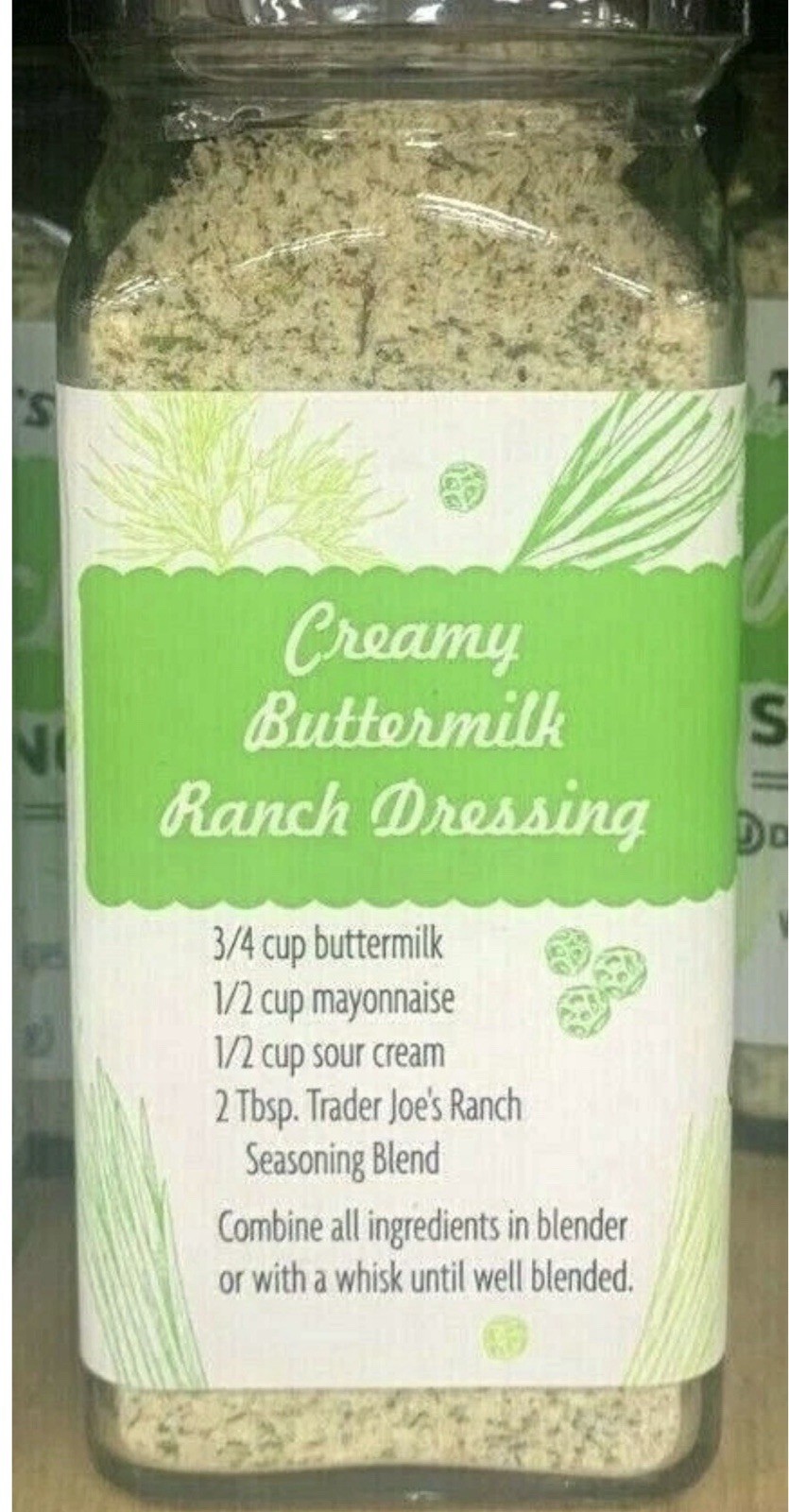 3 Packs Trader Joe’s Ranch Seasoning Blend Sprinkle on Popcorn 2 oz Each Pack
