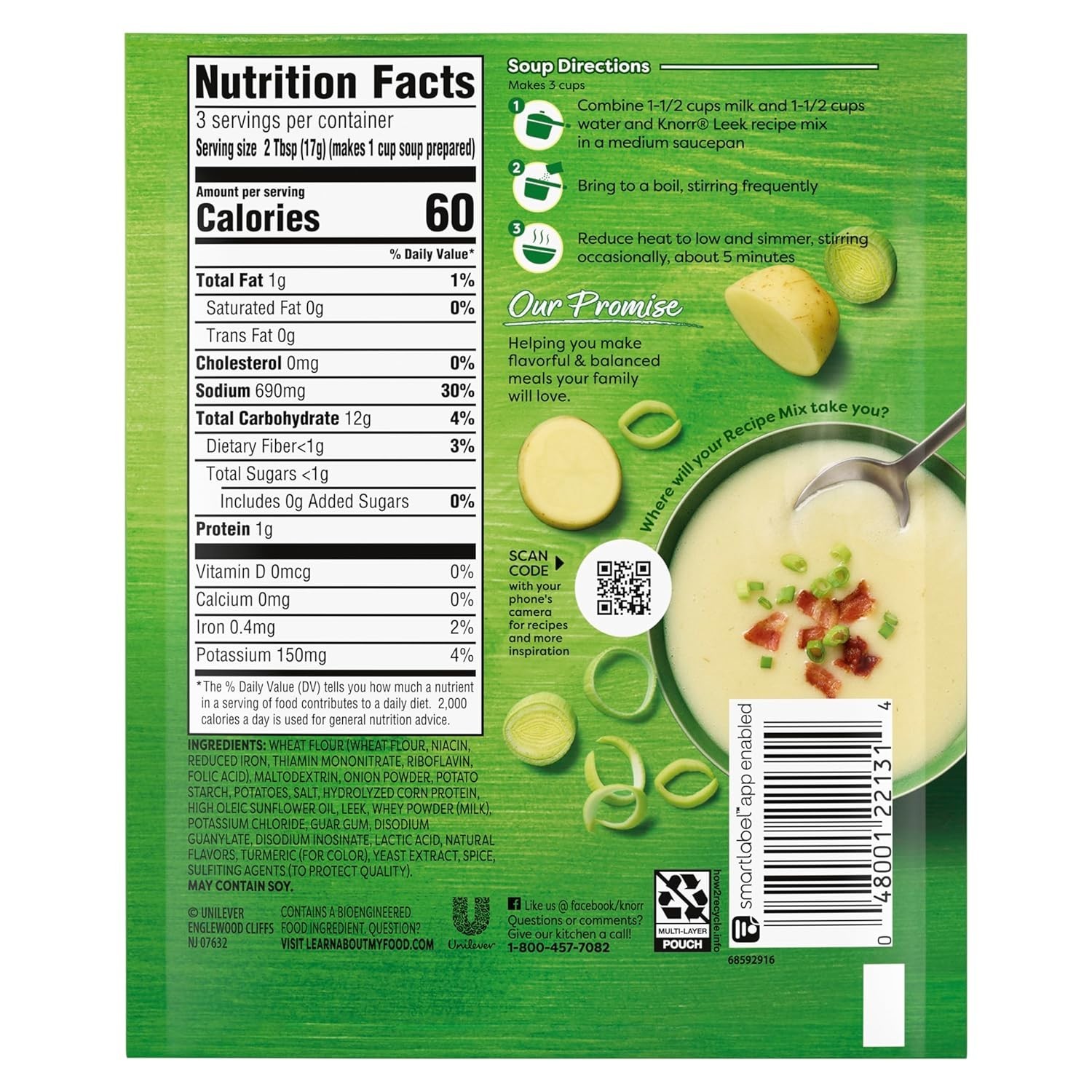 Knorr Soup Mix and Recipe Mix Leek For Soups, Sauces and Simple Meals – 1.8 oz