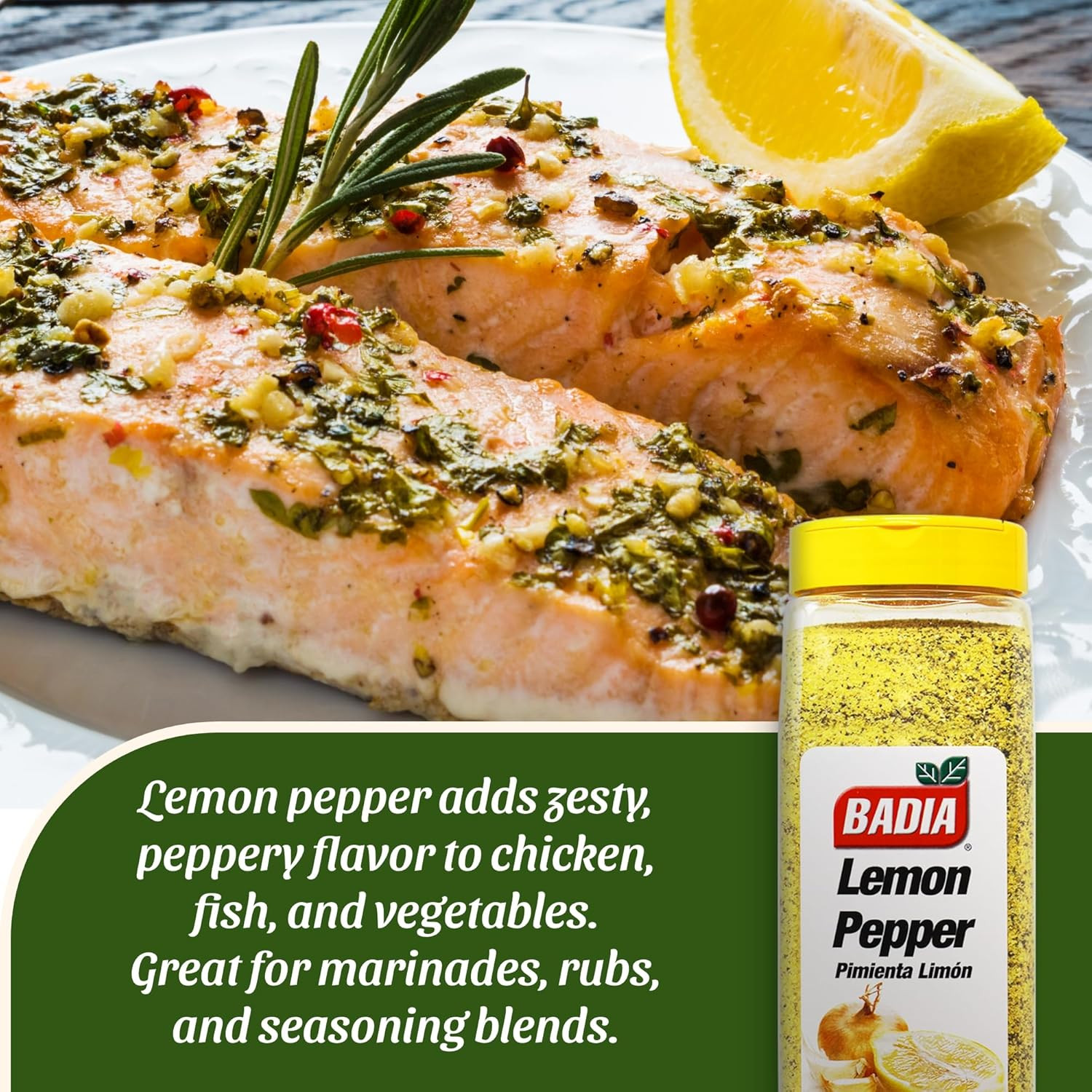 Lemon Pepper Seasoning, 24 Oz – Zesty Citrus & Savory Blend | Bright Lemon, Blac