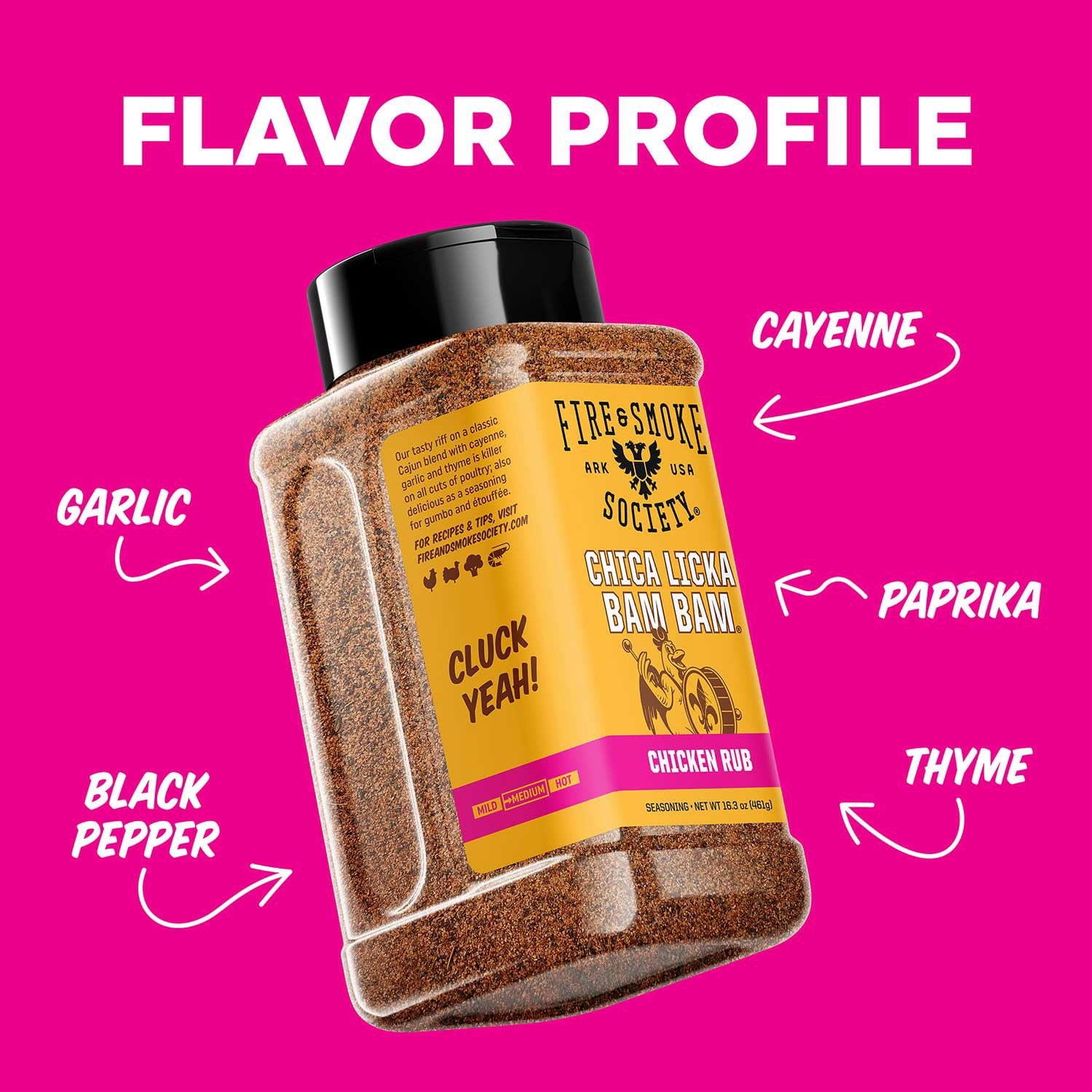 Fire And Smoke Society Chicken Seasoning Chica Licka Bam Bam, 16.3 oz.