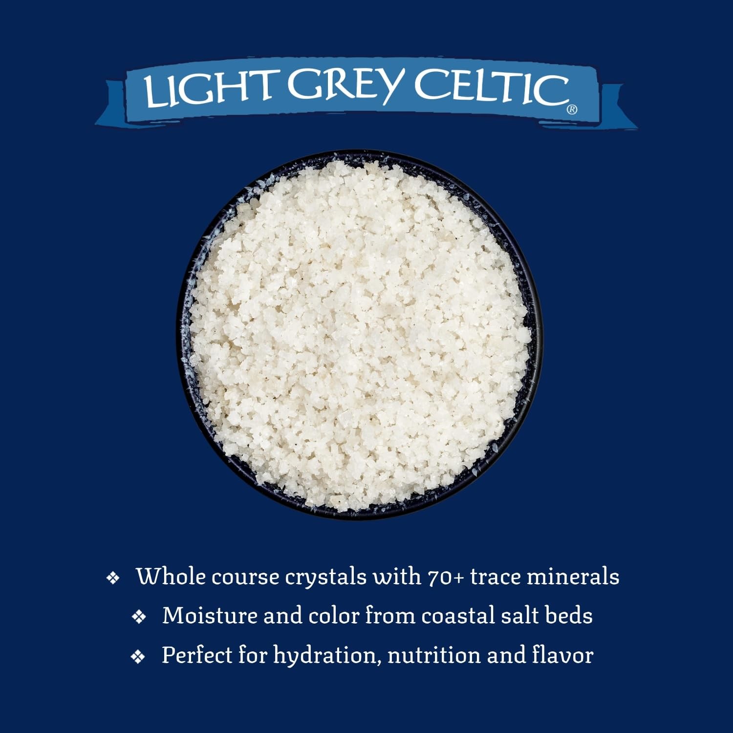 Coarse Sea Salt Light Grey Unrefined Mineral Cooking Finishing Hydration 1 lb