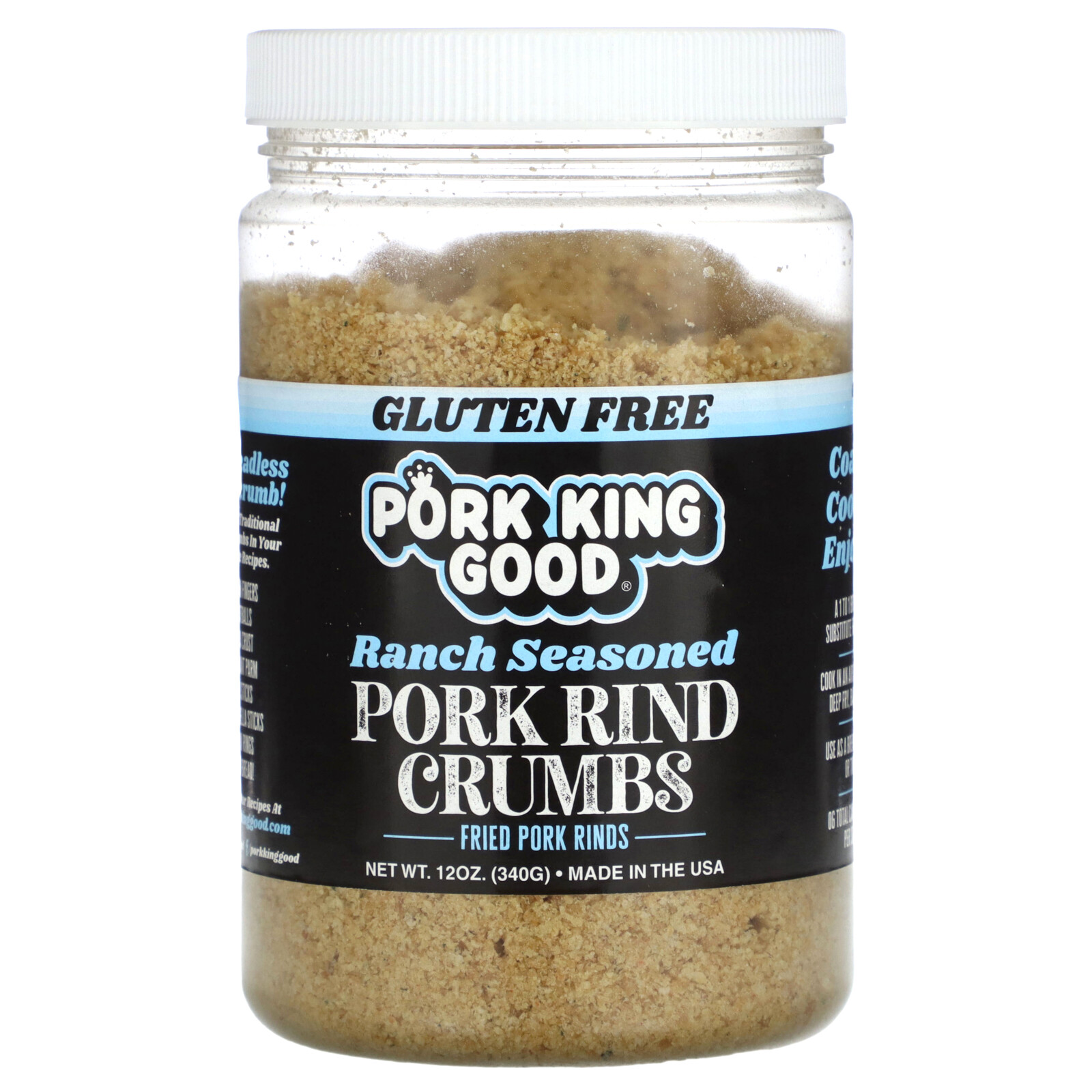 Pork Rind Crumbs, Ranch Seasoned , 12 oz (340 g)
