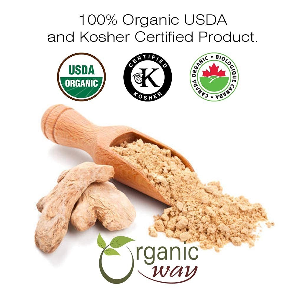 Ginger Root Powder – Organic, Kosher & USDA Certified (1LBS / 16Oz)