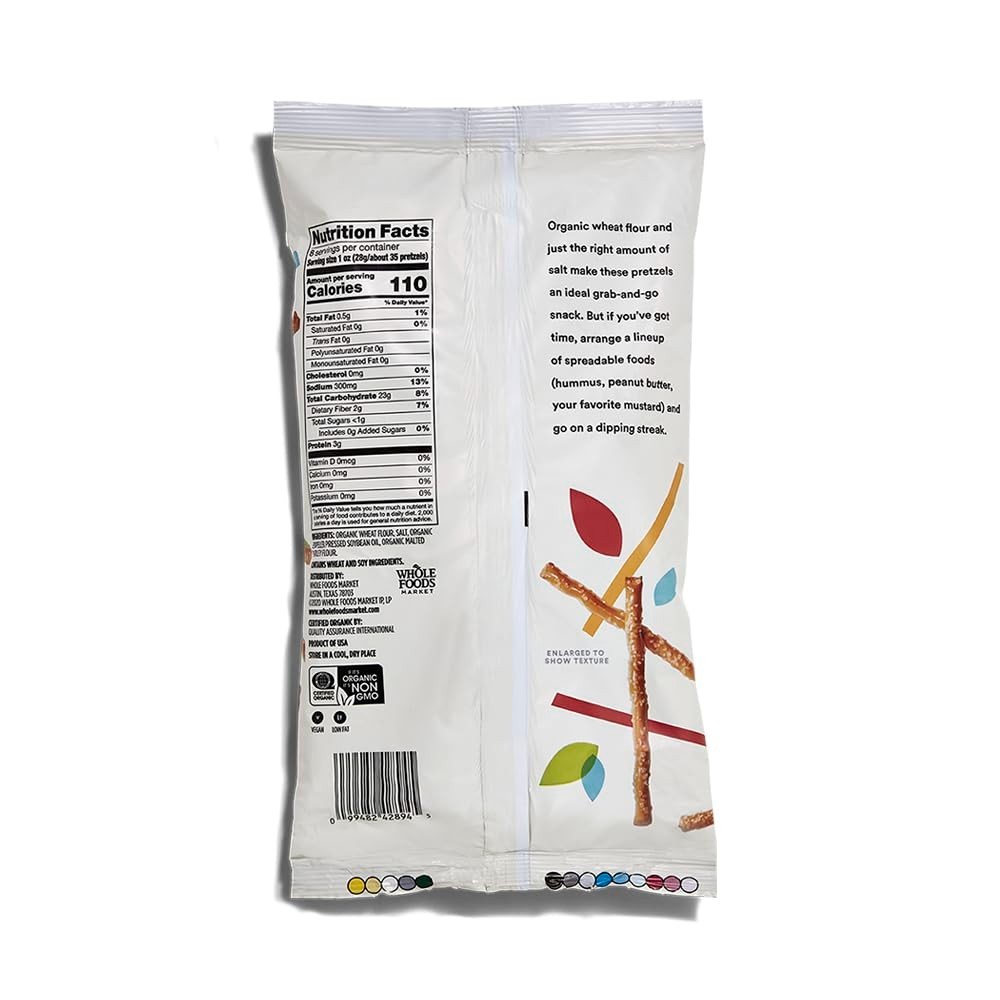 Organic Mini Pretzel Sticks, 8 OZ