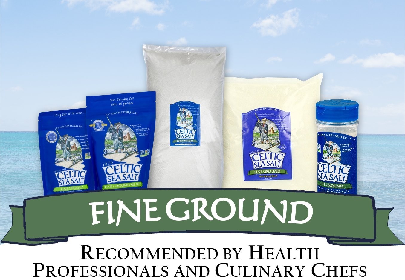 Fine Ground Sea Salt, Pack of 6