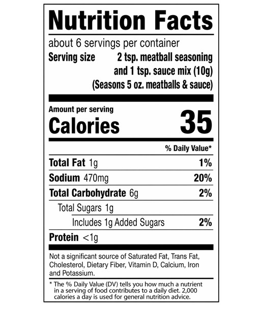 McCormick Swedish Meatballs Seasoning Mix (Pack of 6) 2.11 oz Packets
