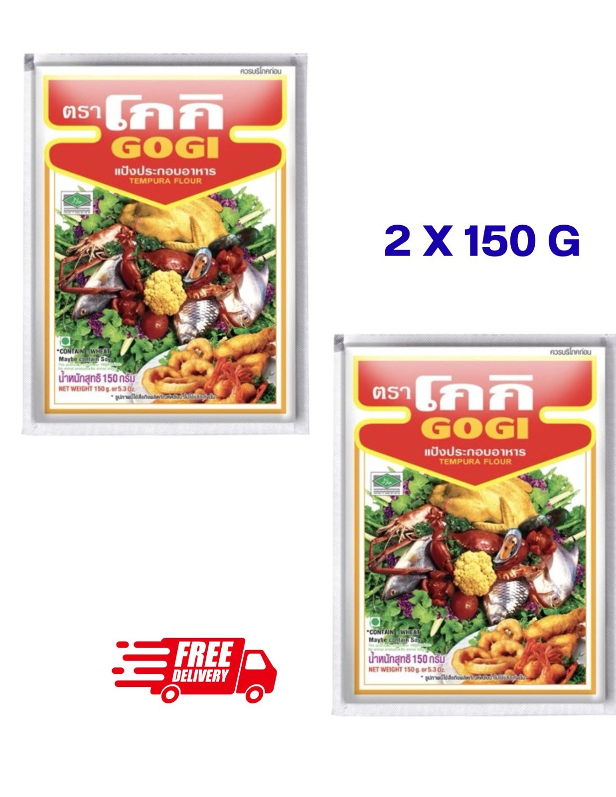 Gogi Tempura Flour (Pack of 2) Authentic Thai Crispy Batter Mix – From Thailand
