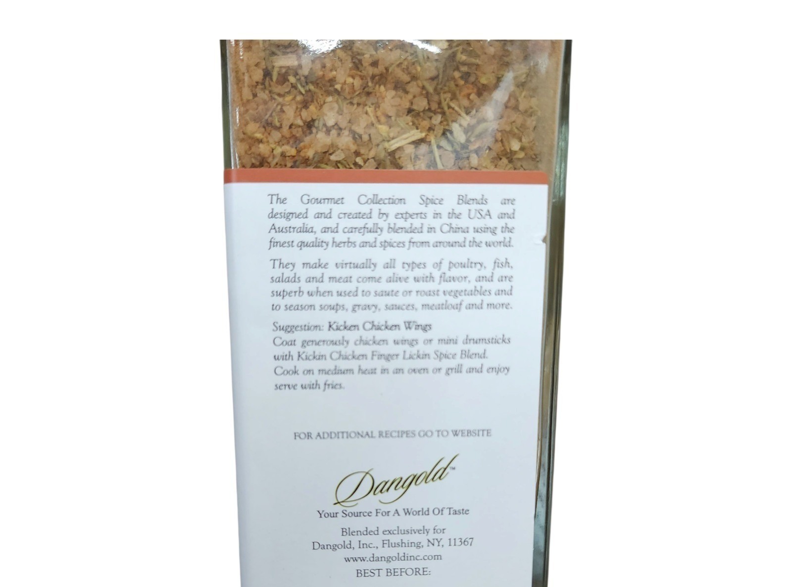 The Gourmet Collection Kickin Chicken Finger Lickin Spice Blend Glass Jar 11/28