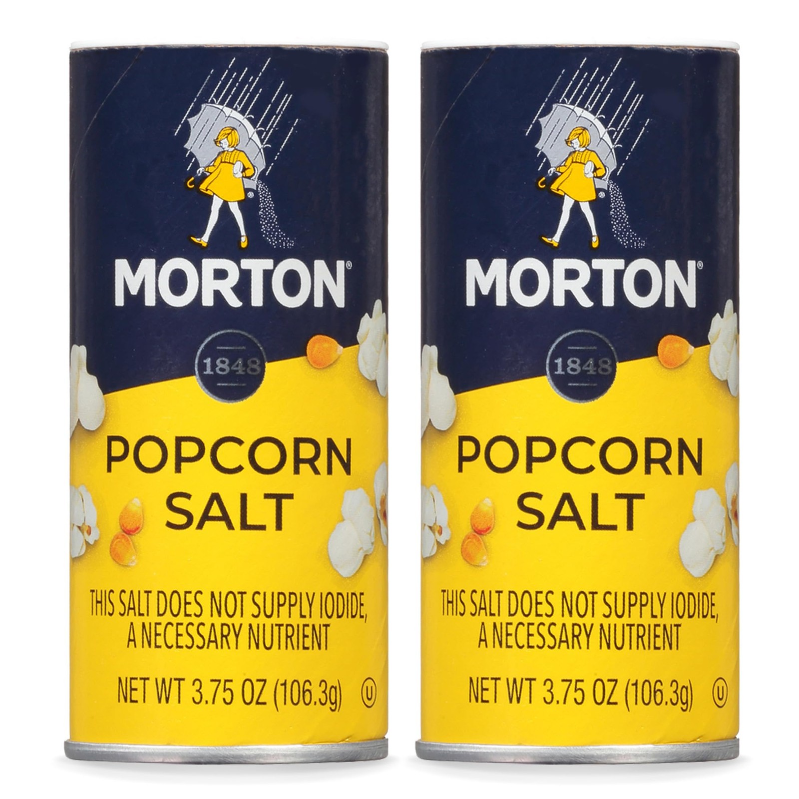Morton Popcorn Salt, (3.75 oz), 2-Pack, Perfect for 3.75 Ounce (Pack of 2)