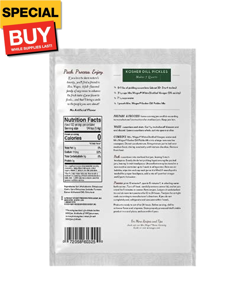 Kosher Dill Pickles Quick Process Mix, Quick and Easy, Simple-To-Use, Traditiona