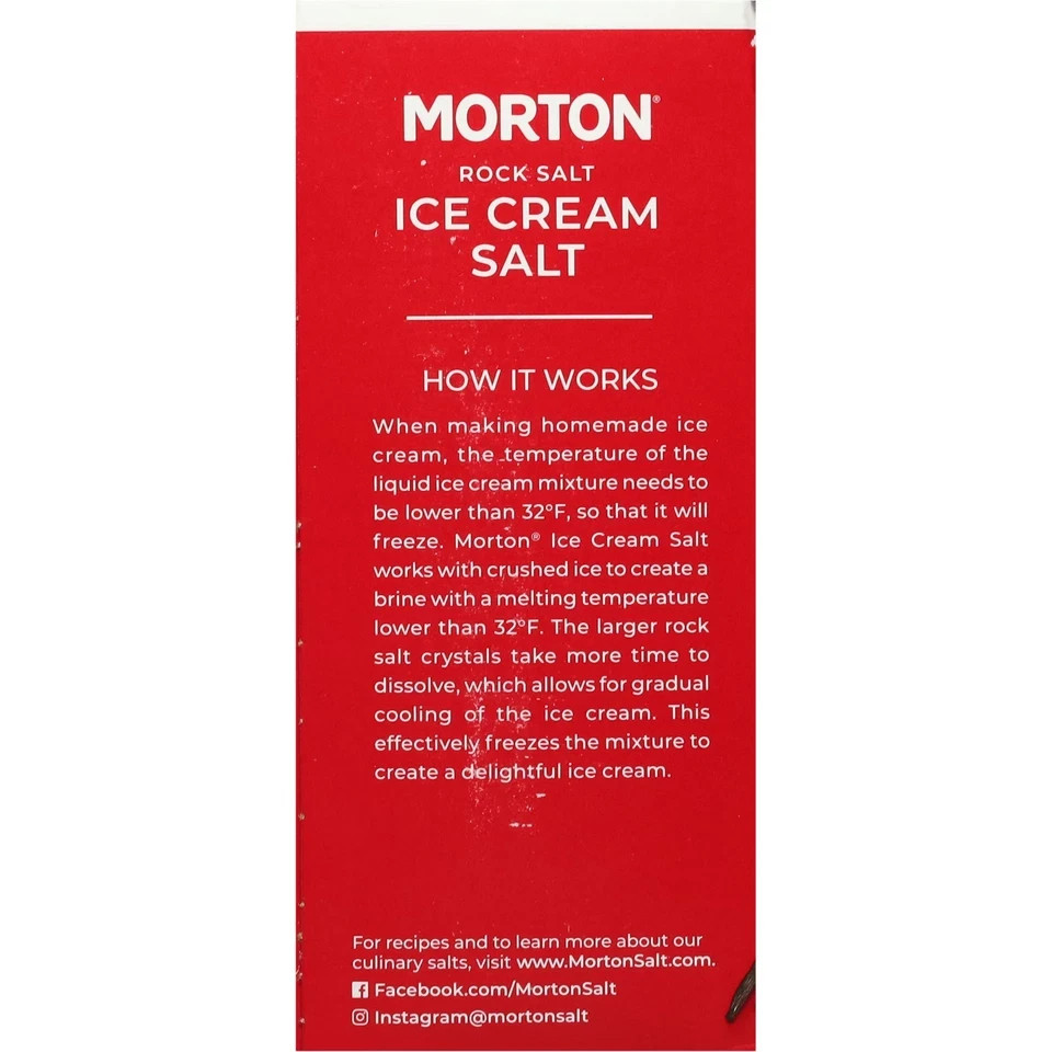 (2 pack) Morton® Ice Cream Salt, Rock Salt for Ice Cream Making, 4 lb each Box
