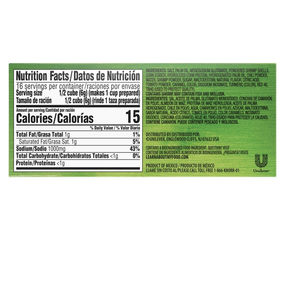 4 Pack – Knorr Shrimp Flavor Bouillon Cubes 2.5 oz x 8 cubes. Caldo De Camaron