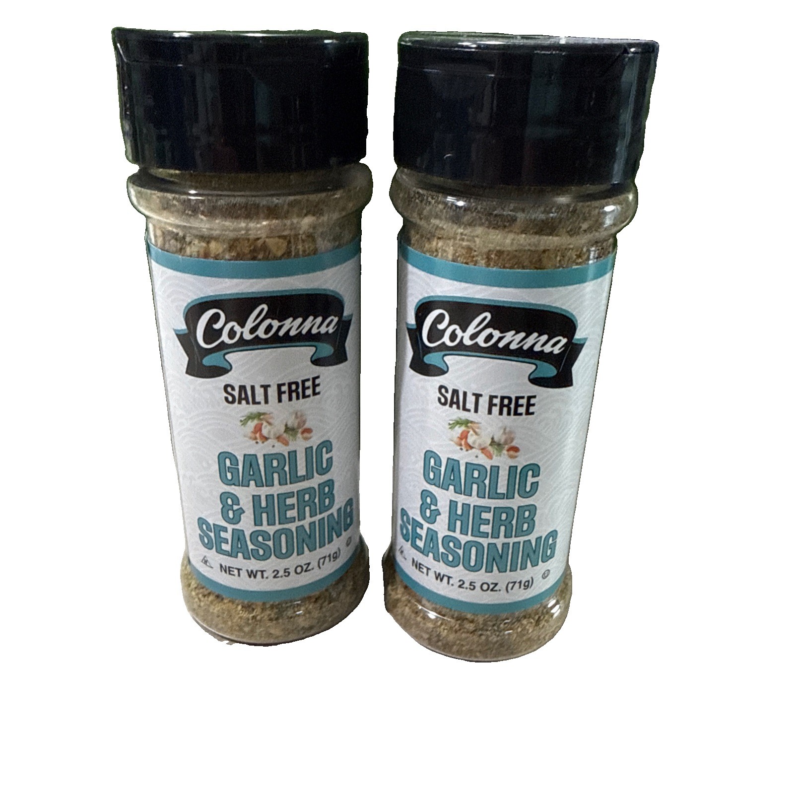 2 Colonna SALT FREE GARLIC & HERB Seasoning 2.5 Oz Each Free Shipping
