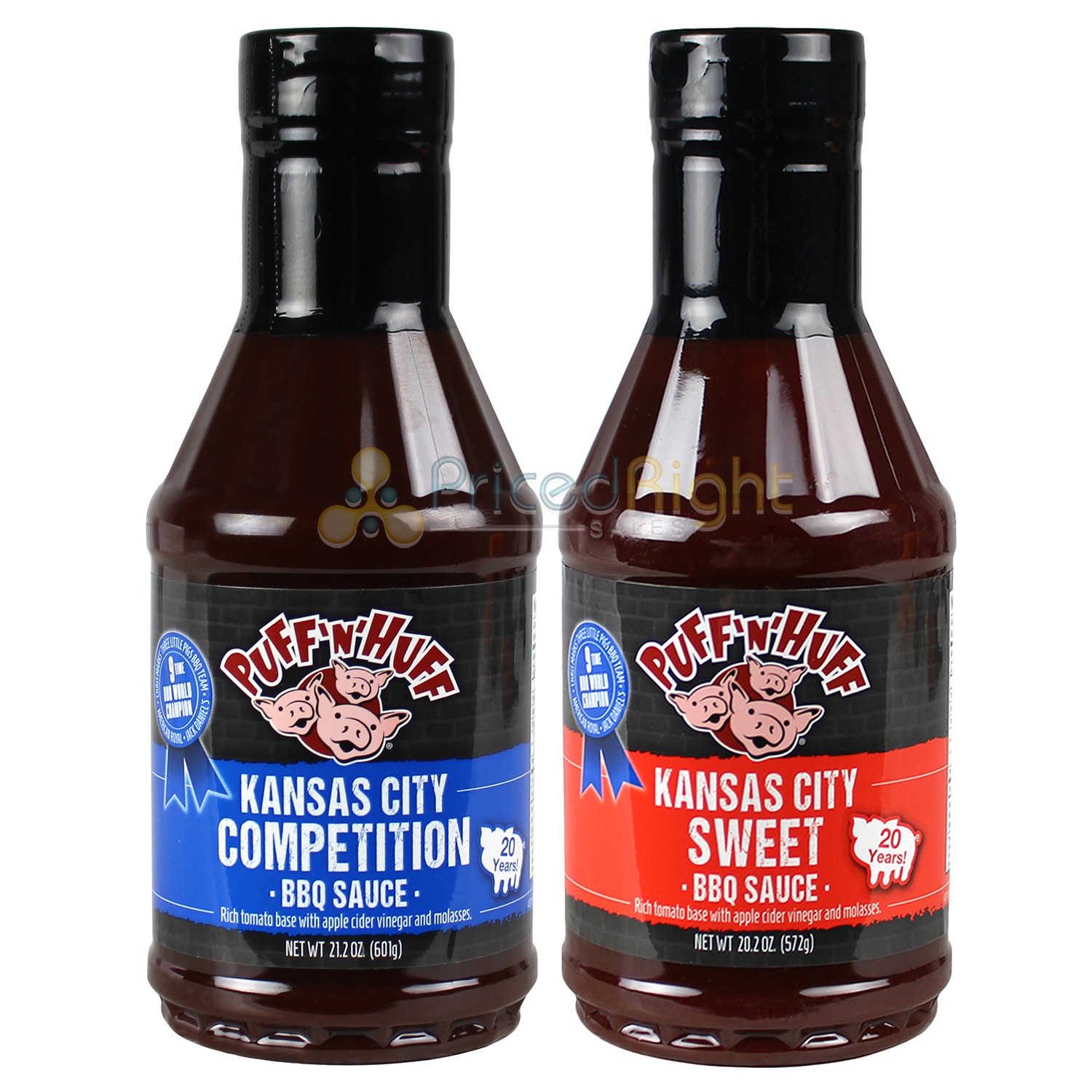 Three Little Pigs 2 Pack BBQ Combo KC Sweet Sauce & KC Competition BBQ Sauce