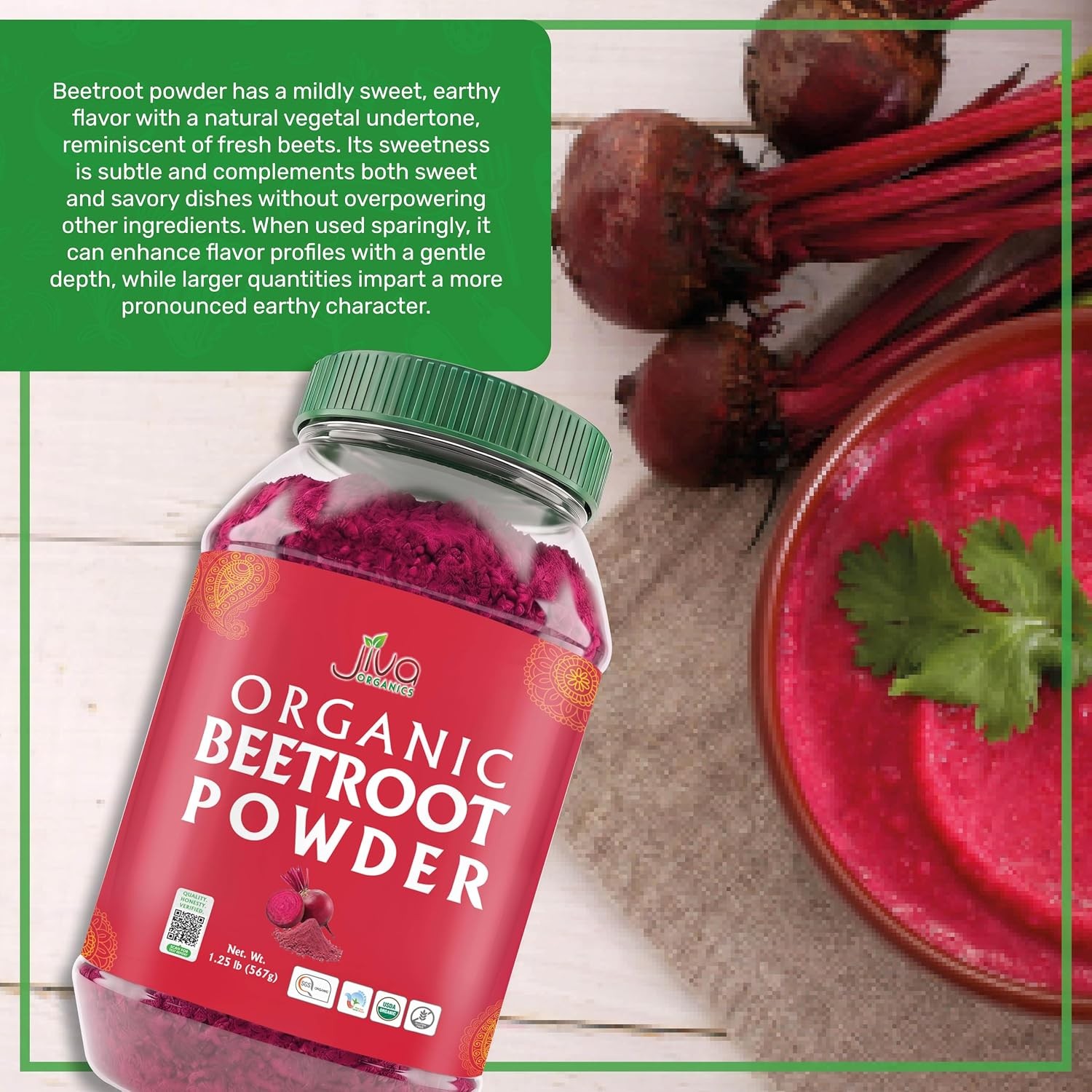 Bulk Organic Beetroot Powder 1.25 LB for Baking Smoothies Pure Wholesale Beet