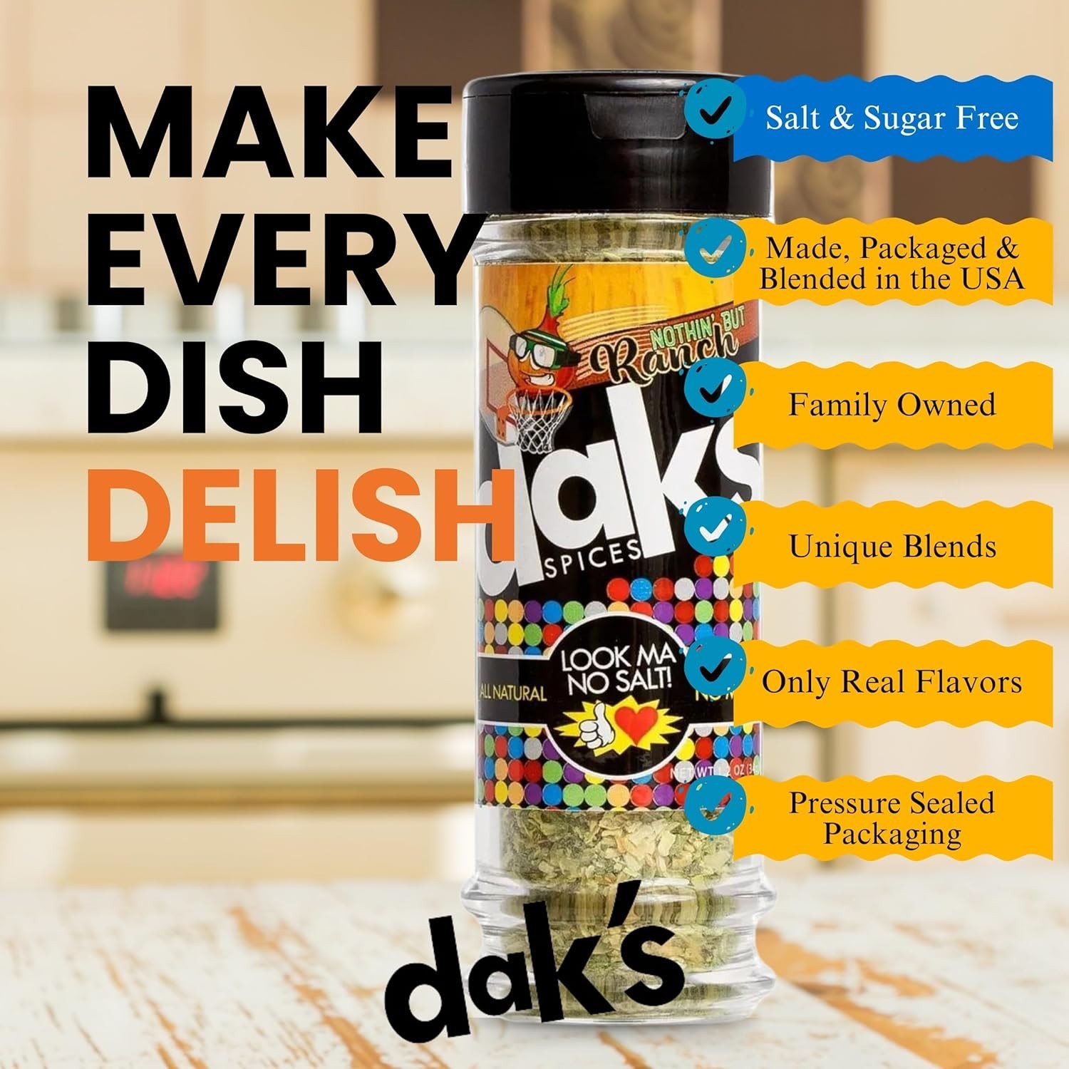 Versatile 100% Salt Free Ranch Seasoning – Perfect for Healthy Recipes – 4.3 oz