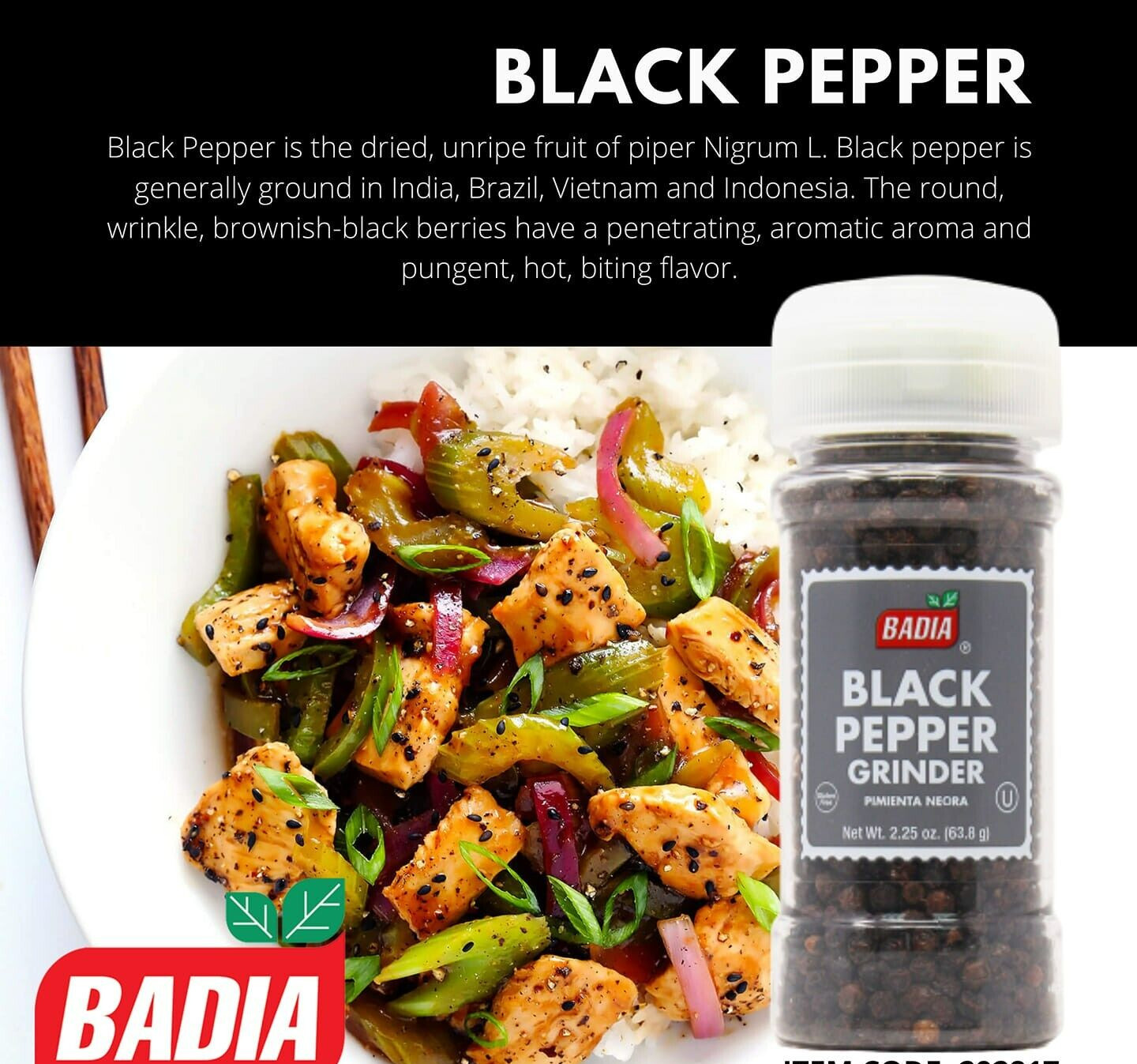 Badia® Sea Salt & Black Pepper Grinder Set Kosher & Gluten Free