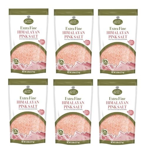 Himalayan Pink Salt Extra-Fine Grain 5 lb PET Bag – Bulk 6 Pack, Natural Mineral