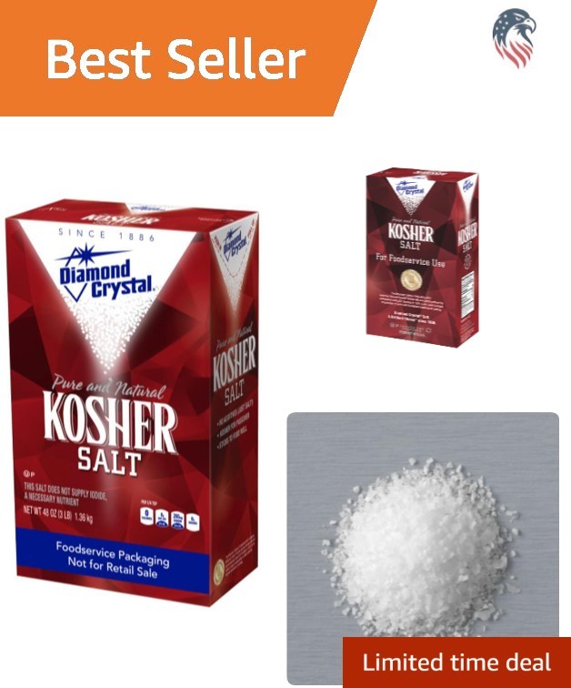 Kosher Salt 3lb Box No Additives Pure Natural Culinary Salt Kosher Compatible