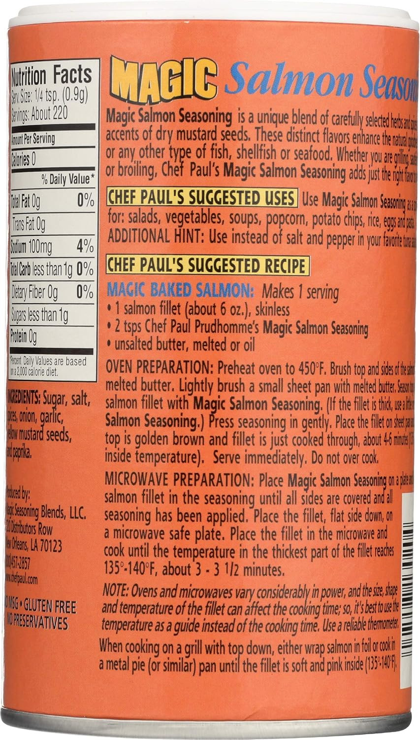 Chef Paul Prudhomme’S Magic Salmon Seasoning – 7 Oz