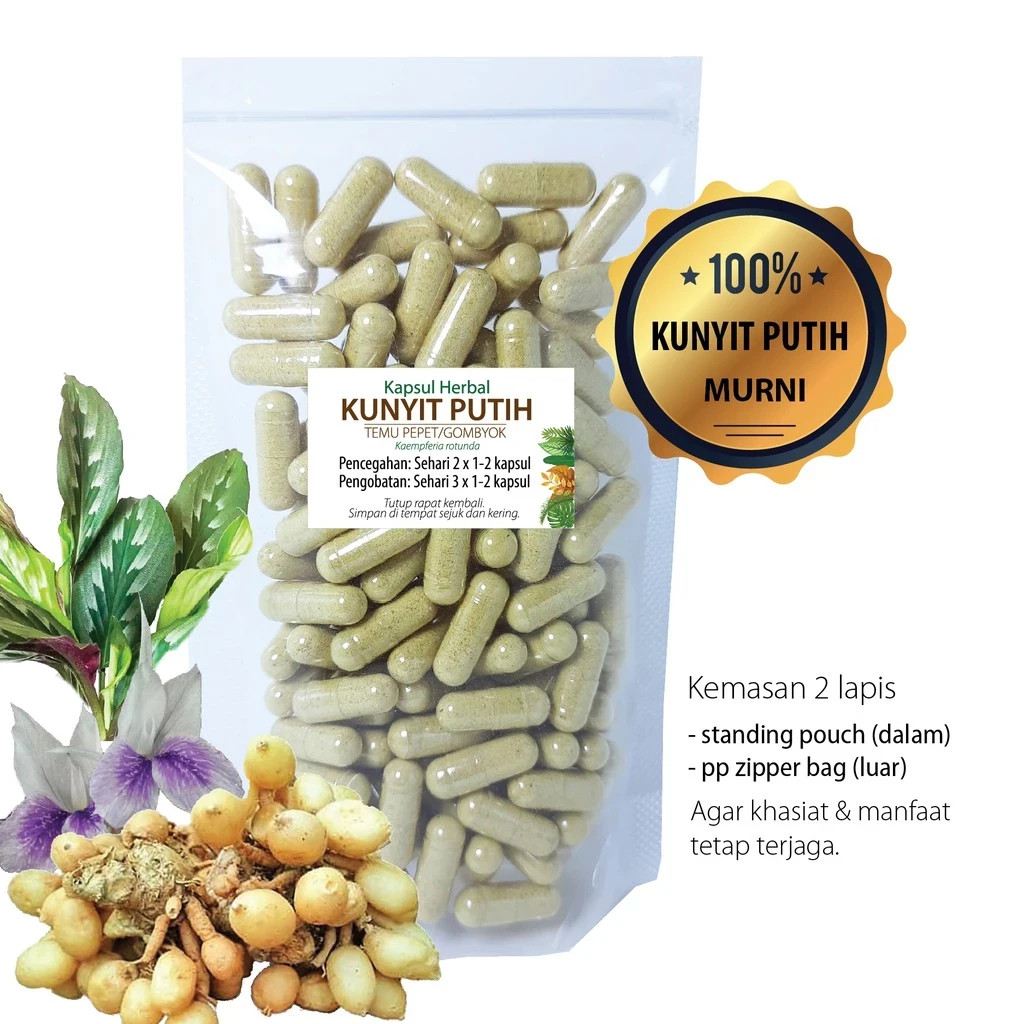 3x White Turmeric 100 Caps Herbs Spices Extract Natural Organic Pure Herbal