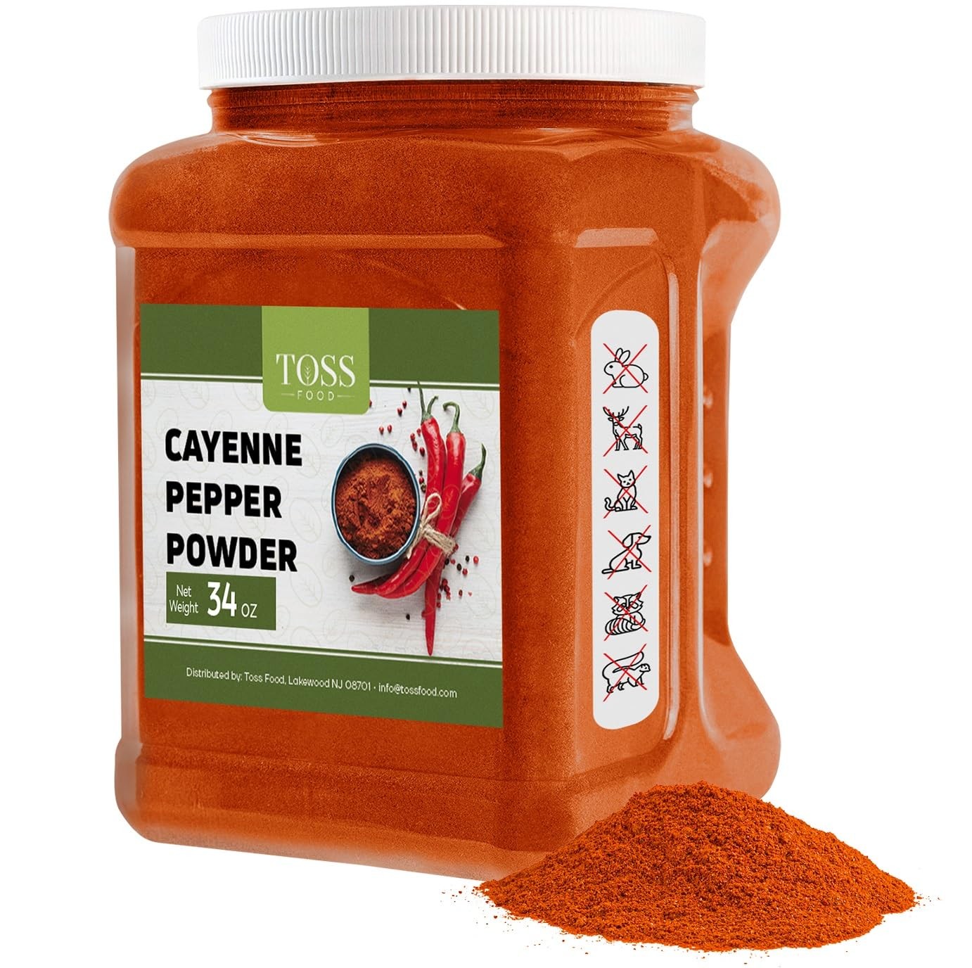 Cayenne Pepper Powder Bulk 40,000 Heat Units 34 Oz, Garden Protection from Wi…