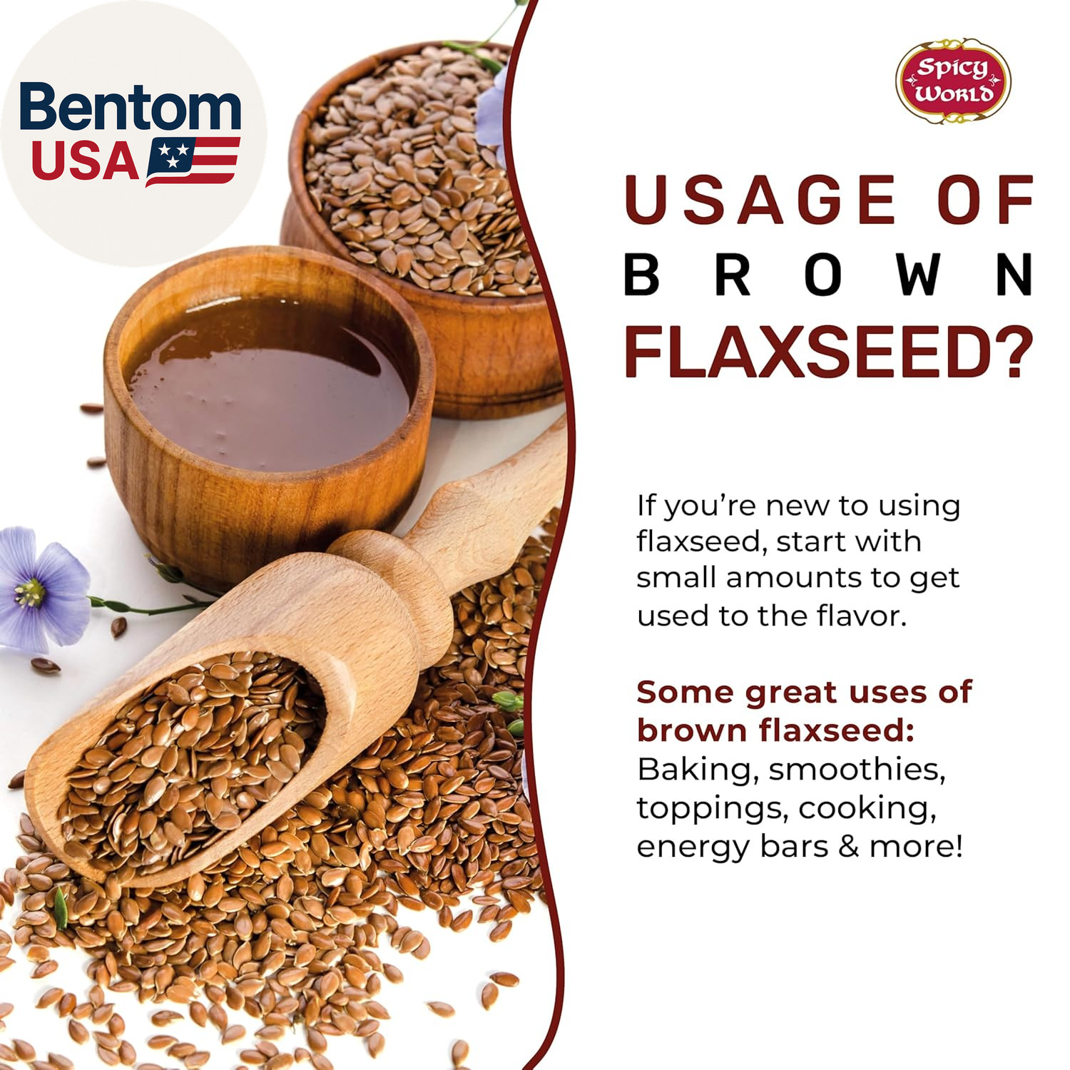 Brown Flaxseed 2 LB Bag – Non-Gmo, Whole, High in Fiber & Omega-3, Keto Friendly