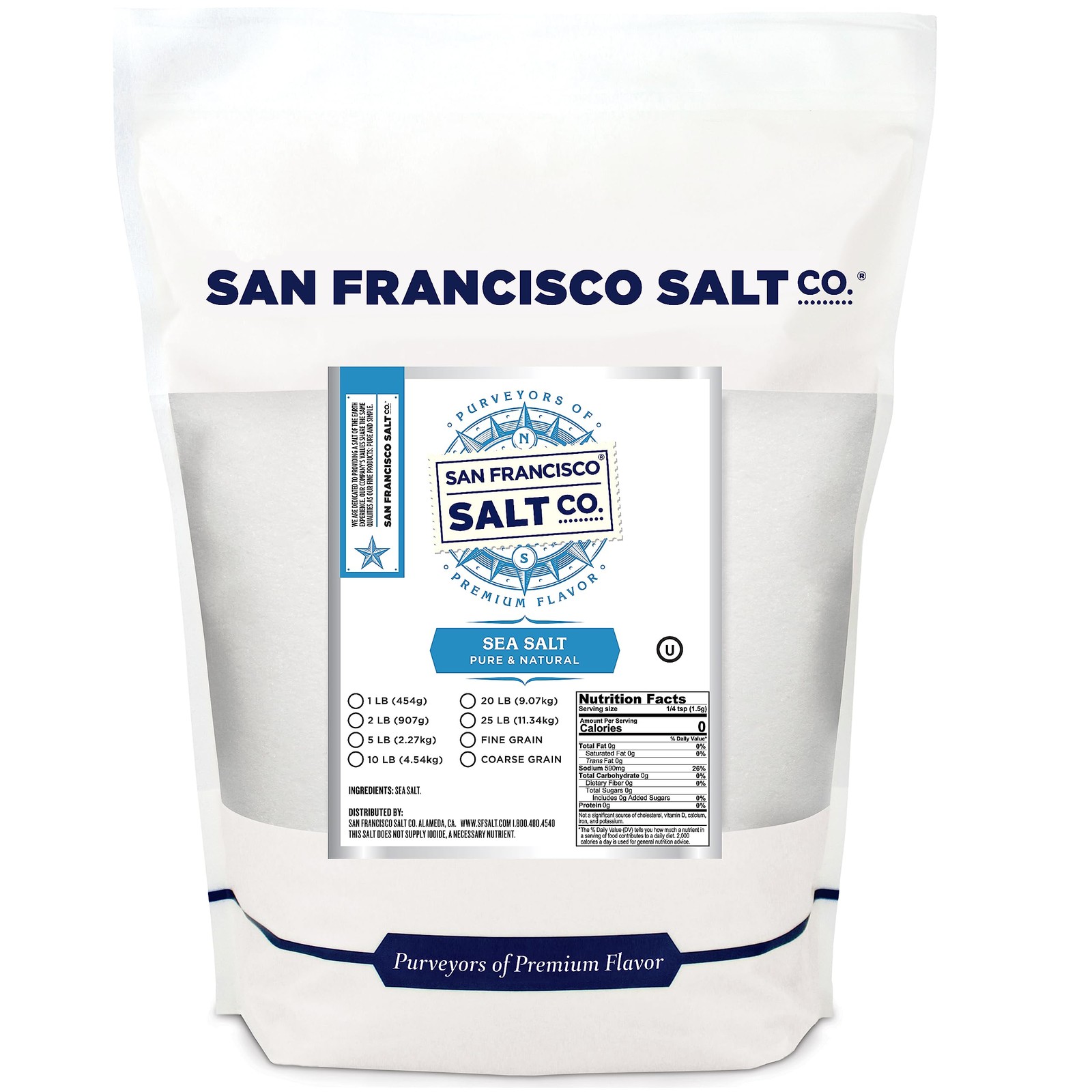 Pacific Sea Salt – 5 lbs. Bulk Fine Grain by