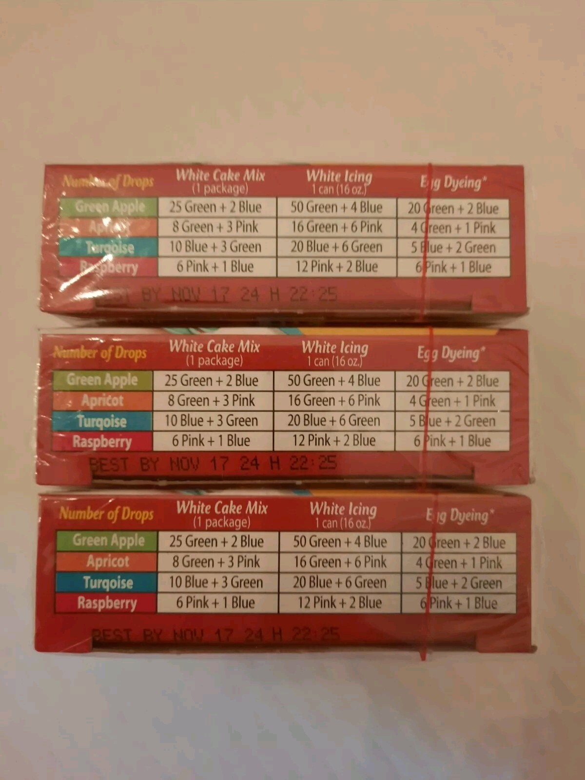 (3) McCormick Assorted Food Color And Egg Dye 4 Colors In Box *New Unopened*READ