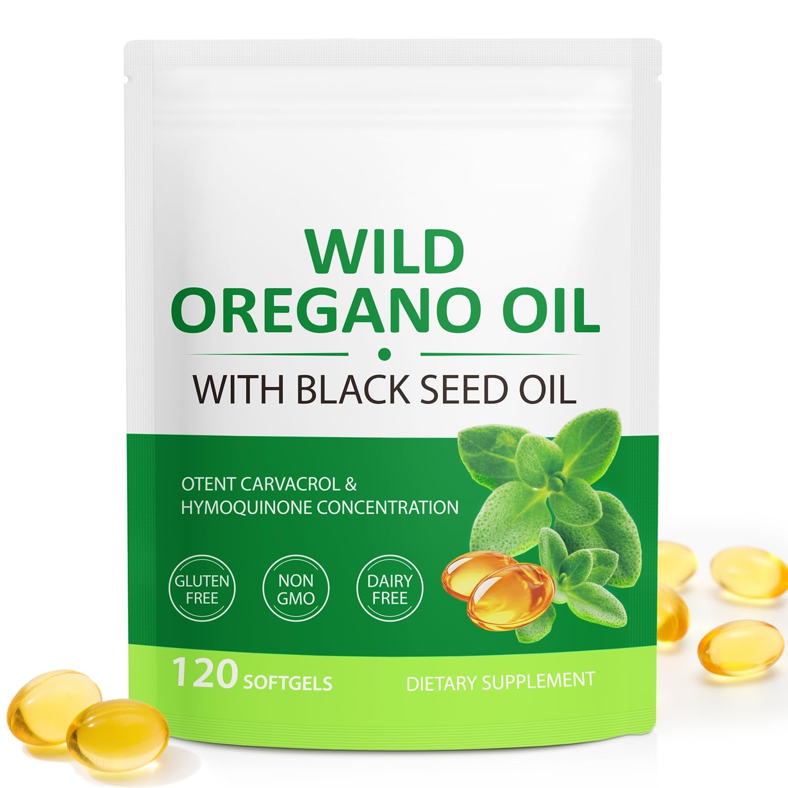 Oil of Oregano with Black Seed Oil, 120 Count (Pack 1)