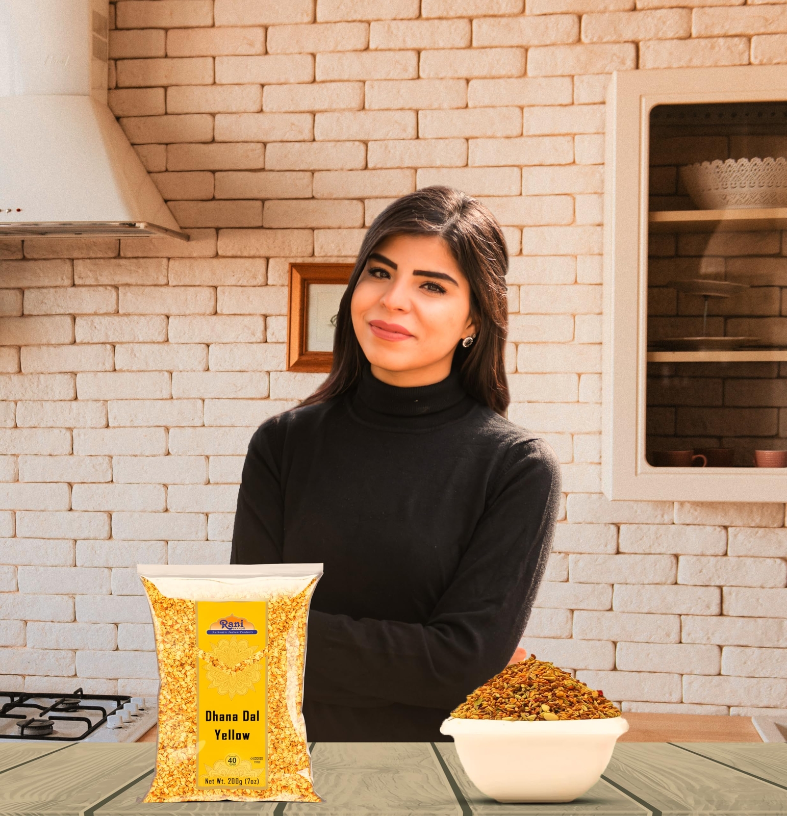 Rani Dhana Dal (Roasted Coriander Seeds) Yellow 7oz (200g)