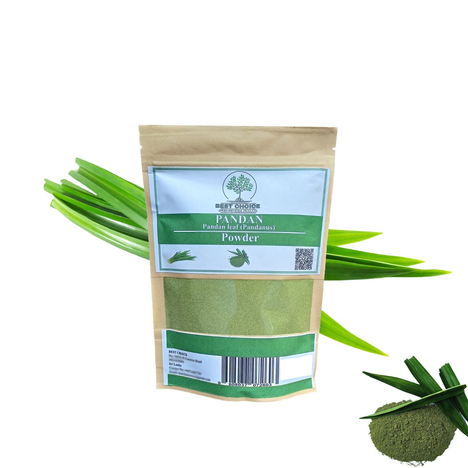 Dried pandan (Pandanus) leaves powder Natural organic from sri lanka