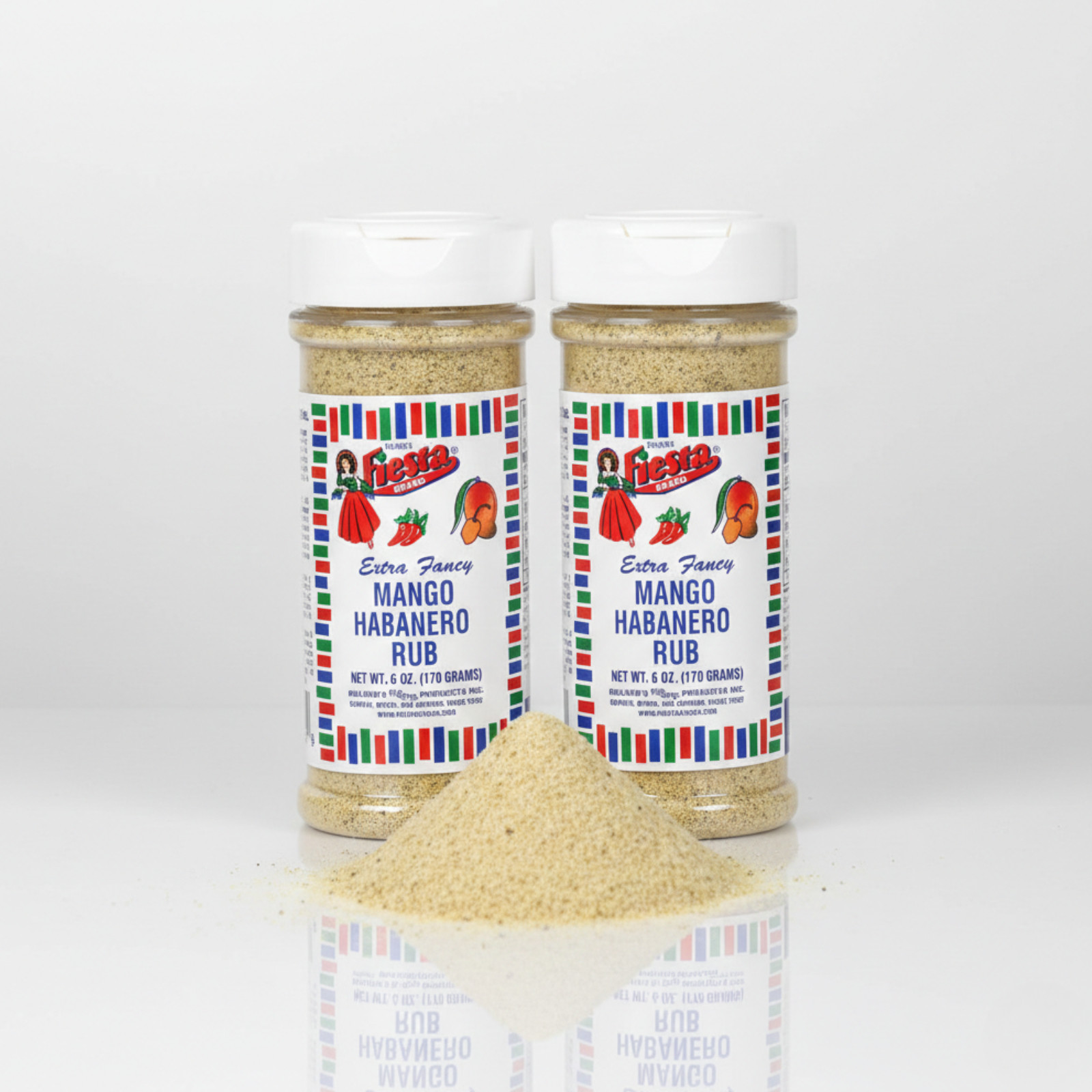 2 PACK Bolner’s Fiesta Mango Habanero Rub 6 oz Bottles Sweet Heat Texas