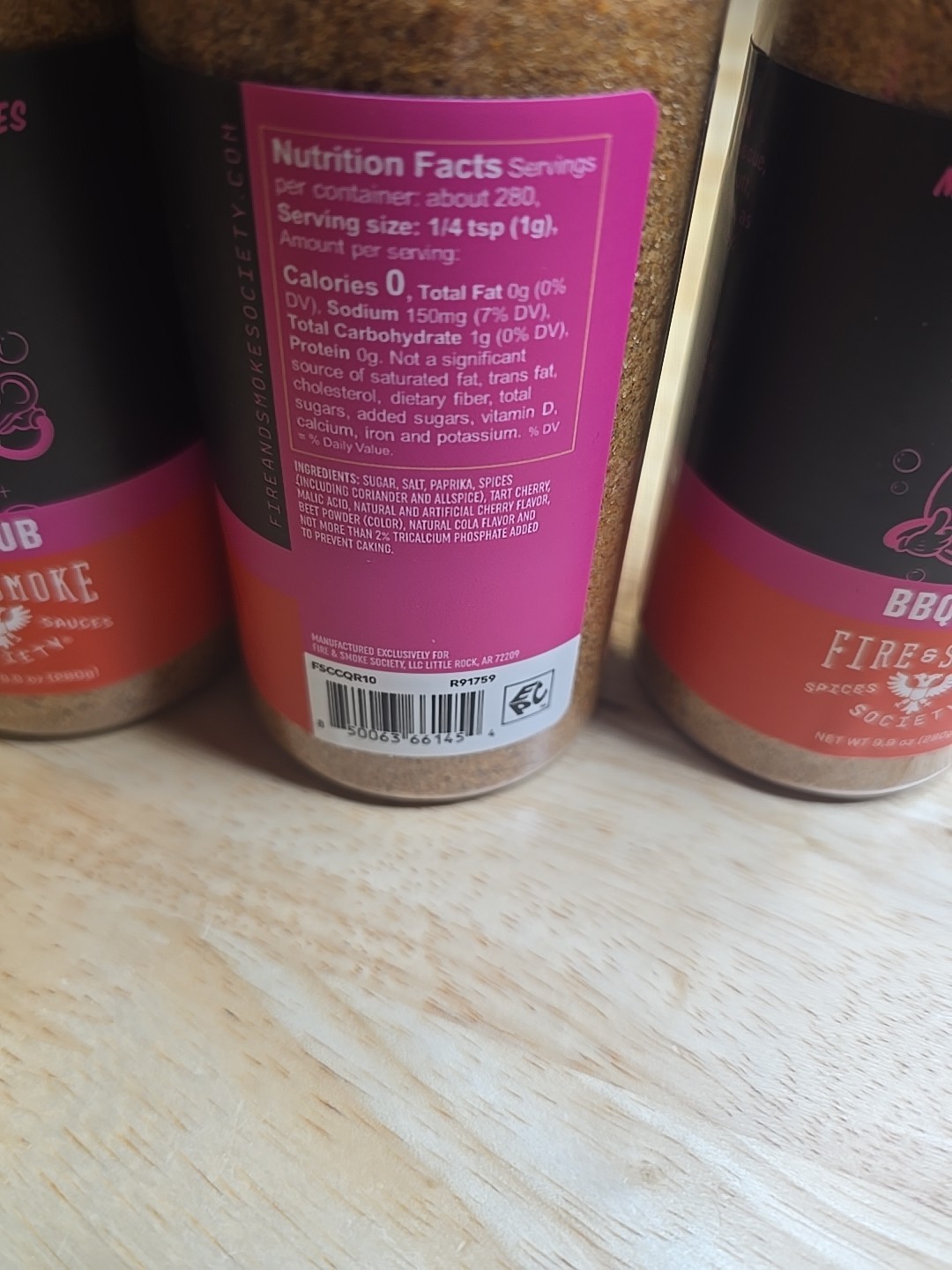 Fire & Smoke Society CHERRY COLA BBQ Rub, 6.7oz, BB 11/27, Lot of 3