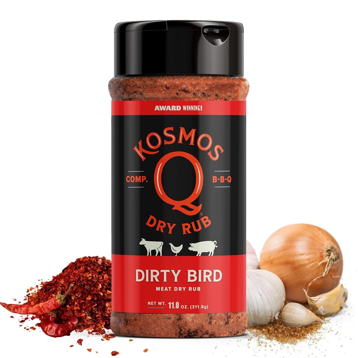 Father’s Day Gift: Hot Dirty Bird BBQ Rub, Spicy Chicken & Pork Seasoning, 11 Oz