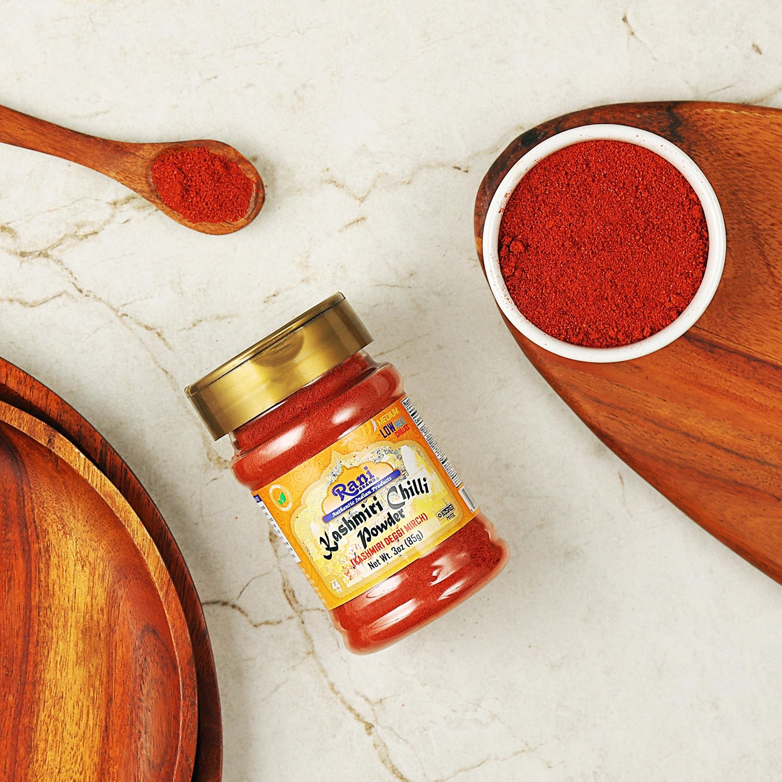 Rani Kashmiri Chilli Powder (Deggi Mirch, Low Heat) 0.19 Pound (Pack of 1)
