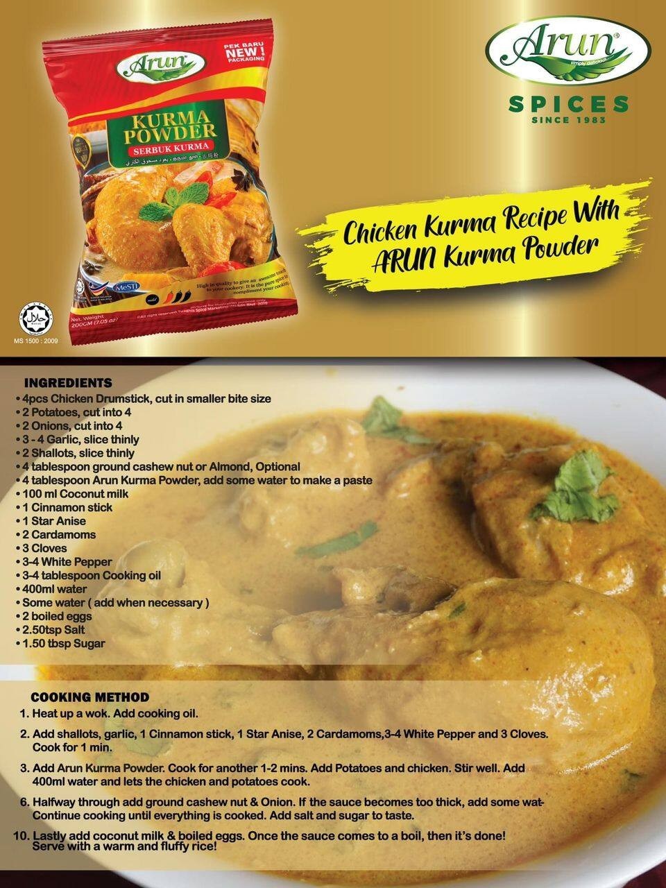 Kurma Curry Powder / Serbuk Kari Kurma