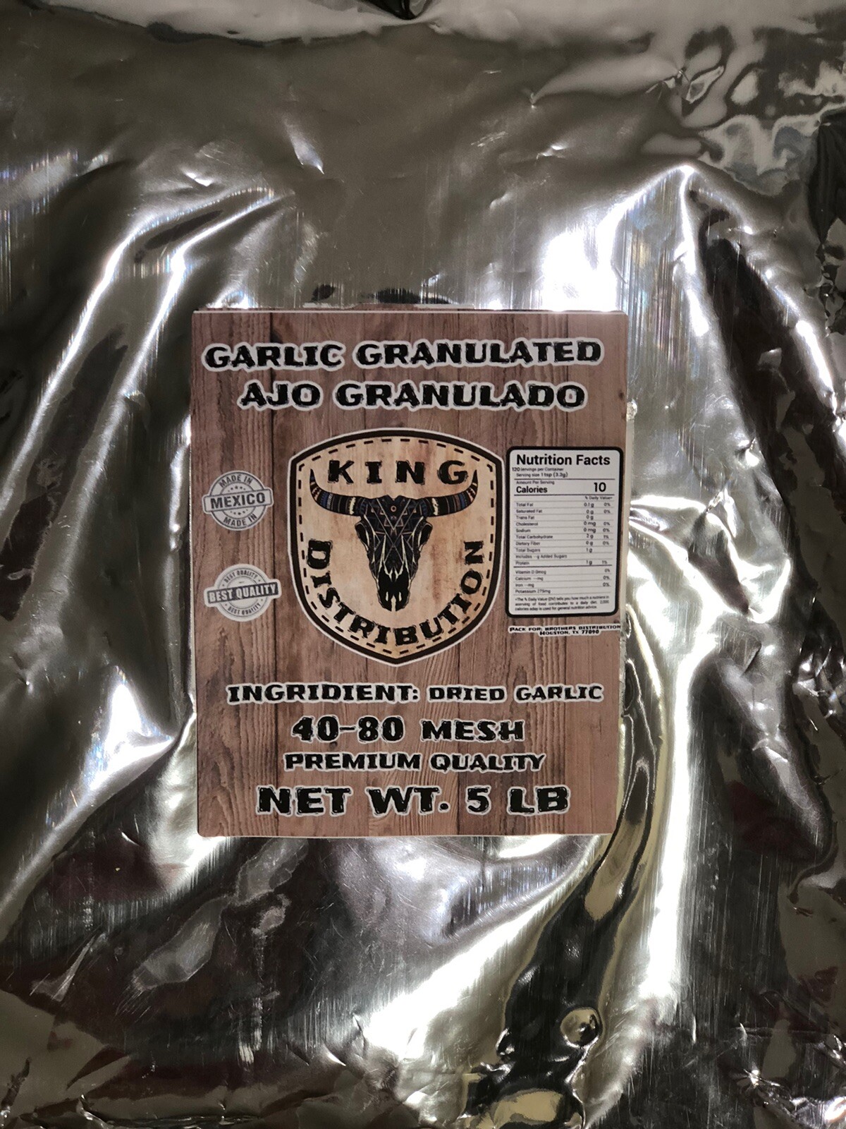 Garlic Granulated by King Distribution(40-80 Mesh), 5 lbs Premium Quality
