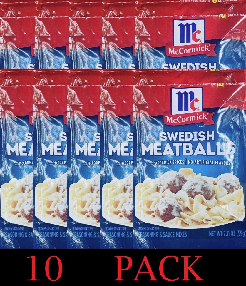 10x McCormick SWEDISH MEATBALLS Seasoning & Sauce Mixes 2.11 oz Packet – 10 PACK