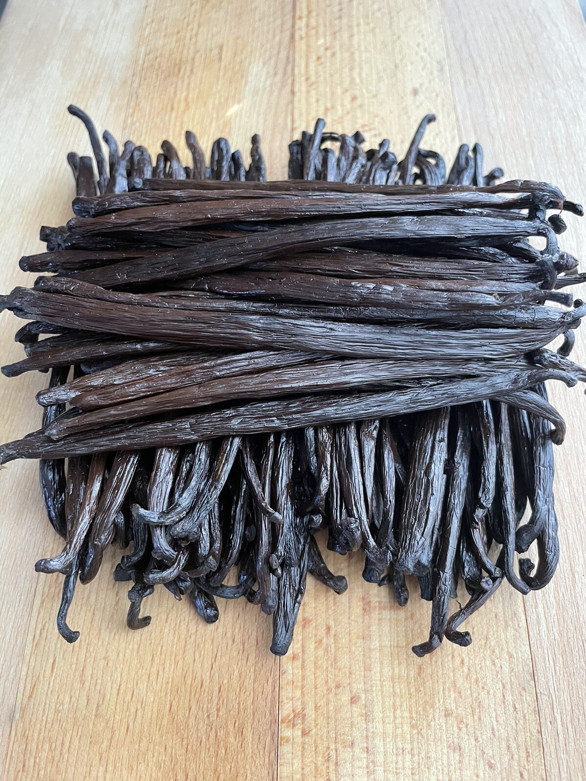 5oz Fresh Madagascar Vanilla Beans Grade B Size 6” – for Vanilla Extract Baking