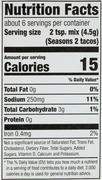 McCormick Less Sodium Taco Seasoning Mix
