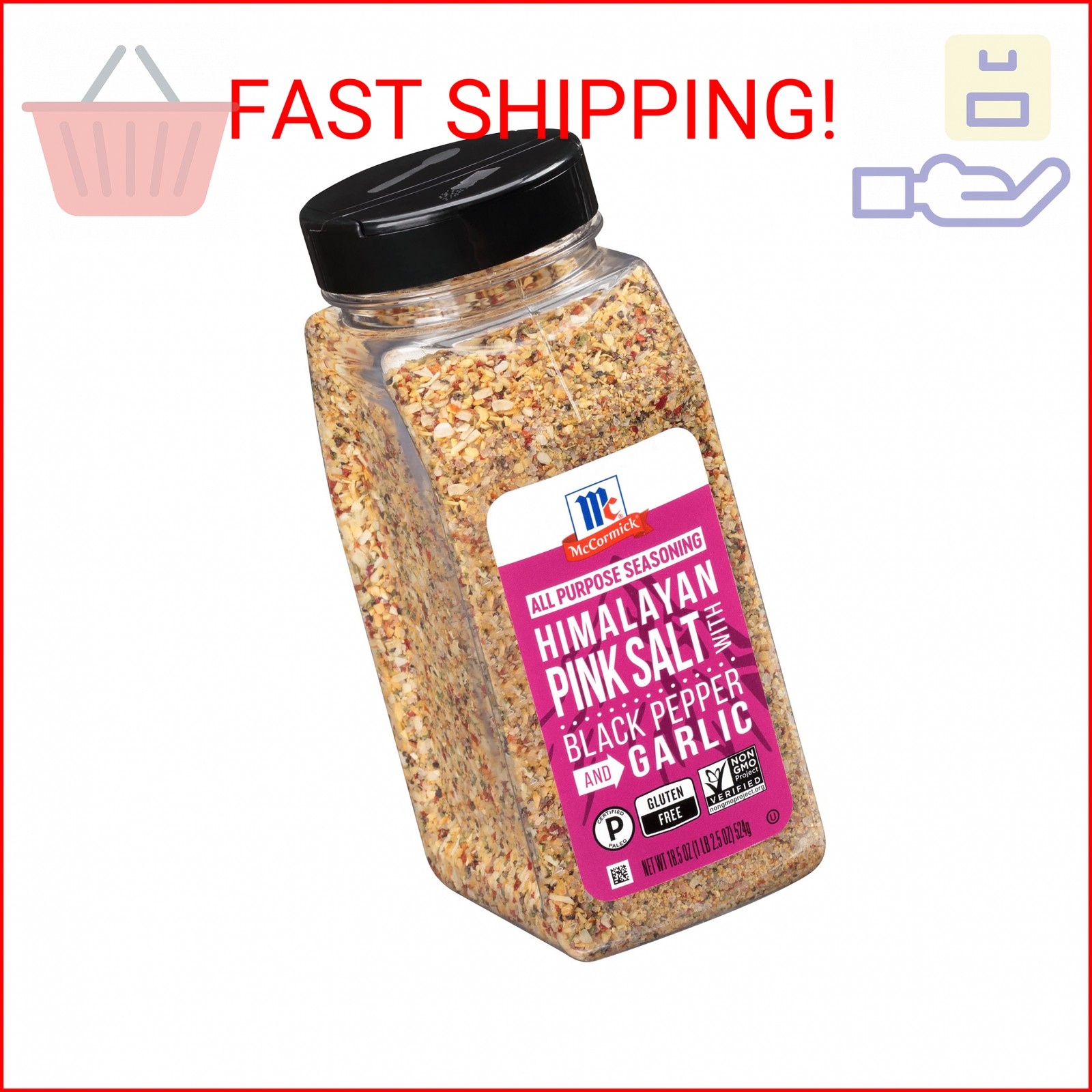 McCormick Himalayan Pink Salt with Black Pepper and Garlic All Purpose Seasoning
