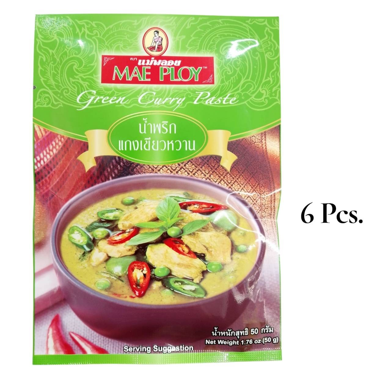 Mae Ploy Green Curry Paste Authentic Thai Cooking Sauce Mix No Preservative